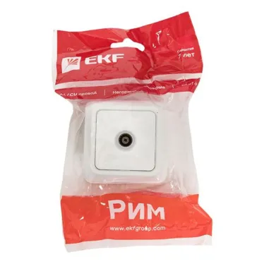 Рим Розетка телевизионная TV 75Ом 5-862МГц белая