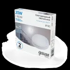 Светильник светодиодный ДБП 20 Вт 1560 лм 6500К AC 220В Белый IP40 круг D180х33мм Пластик ЖКХ HALL Gauss