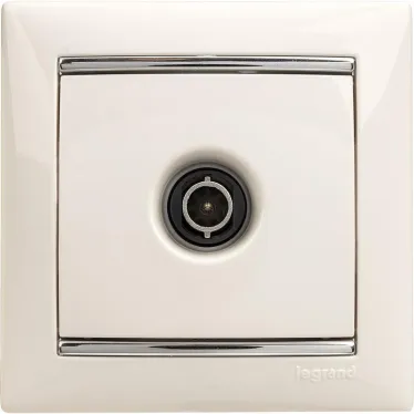 VALENA Розетка телевизионная TV звезда в рамку белая 1.5дБ