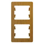 GLOSSA Рамка 2 поста вертикальная дуб