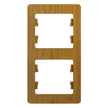 GLOSSA Рамка 2 поста вертикальная дуб