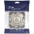 Светорегулятор поворотно-нажимной, 400ВА 230В, Эра Elegance, шампань,14-4101-04