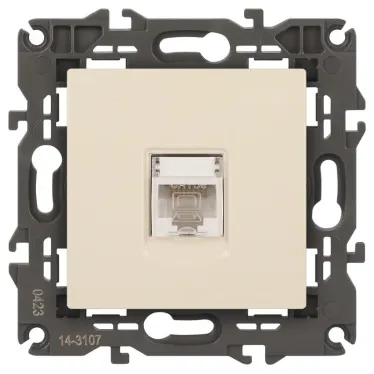 Розетка RJ45, Эра Elegance, сл.кость, 14-3107-02