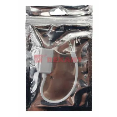 Аудиоразветвитель штекер 3,5 мм на 2 белый,,