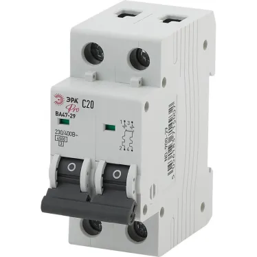 Выключатель автоматический PRO NO-900-29 ВА47-29 2P 20А кривая C 4,5кА ЭРА