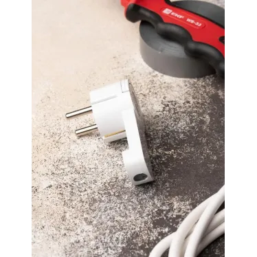 Вилка угловая плоская с/з белая СТЕЛС 16А 250В PRO