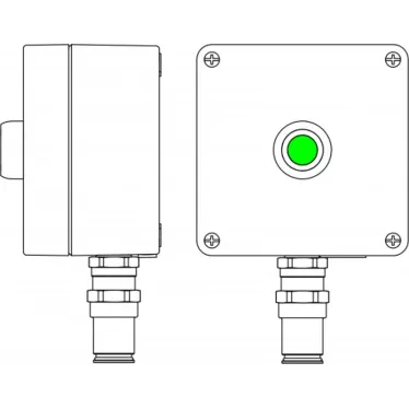 Взрывозащищенный пост управления из алюминия CPE-A-15 -(1xP1G(11)) -1x6018ANR20BKM2SB(B)1Ex d e IIC Т4 Gb / Ex tb IIIC T130°C Db IP66
