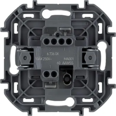 Выключатель одноклавишный - Legrand Inspiria - 10А 250В безвинтовые зажимы - алюминий