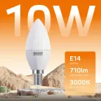 Лампа светодиодная LED 10 Вт 710 лм 3000К свеча теплый E14 AC 220В Elementary Gauss