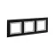 Рамка из натурального стекла, ''Avanti'', черная, 6 модулей