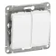 GLOSSA Выключатель двухклавишный в рамку белый сх.5