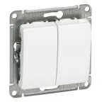 GLOSSA Выключатель двухклавишный в рамку белый сх.5