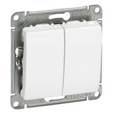 GLOSSA Выключатель двухклавишный в рамку белый сх.5