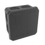 Коробка ответвительная с 8+2 кабельными вводами д.20/20мм, IP55, 70х70х40мм, черная