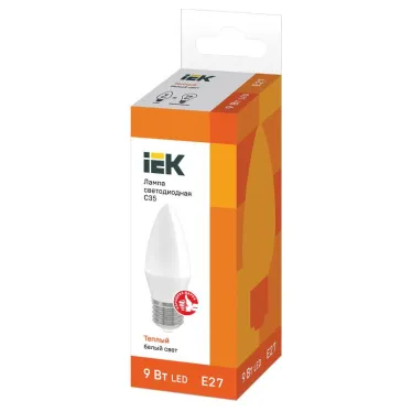Лампа светодиодная C35 свеча 9Вт 230В 3000К E27 IEK