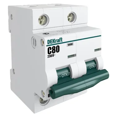 Выключатель автоматический двухполюсный 100А D ВА-201 10кА