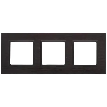 Рамка на 3 поста, металл, Эра Elegance, чёрный+антр, 14-5203-05