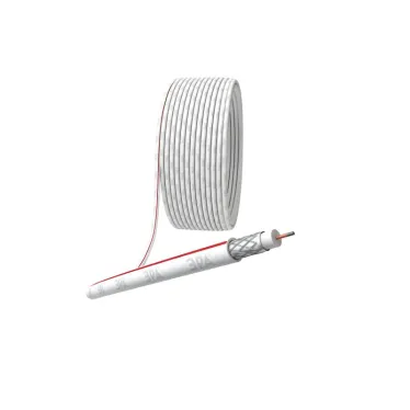 Кабель коаксиальный SAT 50 M75 Ом CCS/(оплётка Al 75%) PVC белый 100м SIMPLE