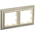BRITE Рамка 2 поста РУ-2-Бр бежевый/шампань IEK