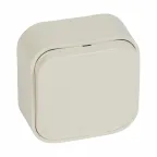 Выключатель одноклавишный, наружный, 10А, бежевый