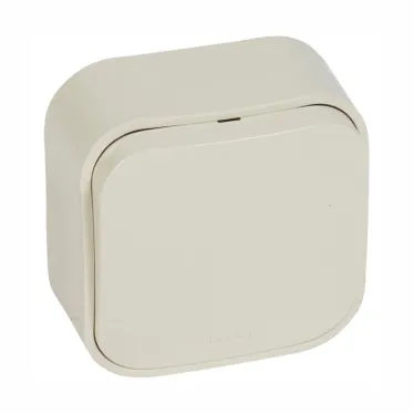 Выключатель одноклавишный, наружный, 10А, бежевый