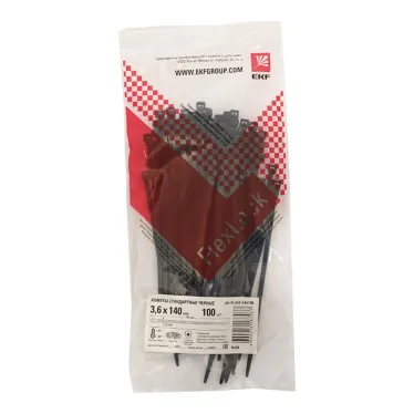 Хомут P6.6 стандартный черный 3.6x140 (100шт) FlexLock PROxima