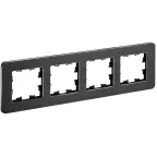 BRITE Рамка 4 поста РУ-4-1-Бр металл черный RE IEK