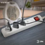 Удлинитель электрический U-4s-3m-2x1 без заземления c выключателем 4 розетки 3м ПВС 2x1мм2 10А