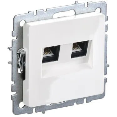 BRITE Розетка двойная RJ11+RJ45 кат.5E РК/Т12-БрБ белый