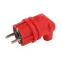 Вилка каучуковая с/з 90град с кольцом 16A IP44 красная V9-RED-IP44