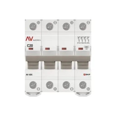 Выключатель автоматический AV-6 DC 4P 20A (C) 6kA AVERES