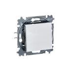 Выключатель одноклавишный Levit белый / дымчатый чёрный