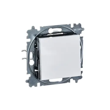 Выключатель одноклавишный Levit белый / дымчатый чёрный