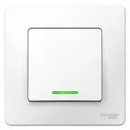BLANCA скрытой установки одноклавишный выключатель (cх.1) с подсветкой, 10A, 250B, белый