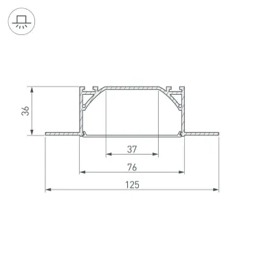 Профиль ARH-LINIA72-FANTOM-2000 ANOD (ARL, Алюминий)