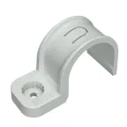 Крепеж-скоба пластиковая односторонняя для прямого монтажа серая в п/э d32 мм (5шт/300шт уп/кор)