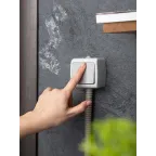 Выключатель Мурманск проходной 1-клавишный 10А IP54 серый