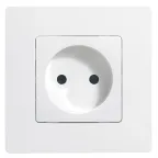ETIKA Розетка без заземления со шторками белая винтовые зажимы
