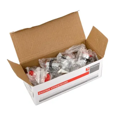 Исполнительный механизм кнопки XB4 красный плоский возвратный без фиксации, с подсветкой