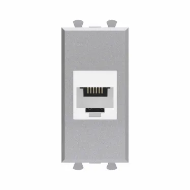 Avanti Телефонная розетка RJ-12 без шторки модульная Закаленная сталь 1 модуль