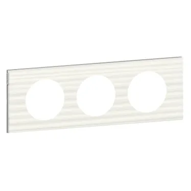 Рамка, трехпостовая, Corian белый рельеф