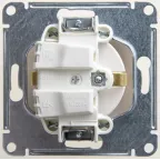 GLOSSA Розетка с заземлением перламутр в рамку