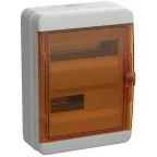 Корпус пластиковый навесной на 24 модуля КМПн-24 IP65 TEKFOR оранжевая прозрачная дверь