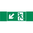 Пиктограмма (наклейка) "ФИГУРА / СТРЕЛКА ВЛЕВО ВНИЗ" 310х90мм для аварийно-эвакуационного Свет-к а Basic IP65 | V5-EM02-60.002.018 | VARTON
