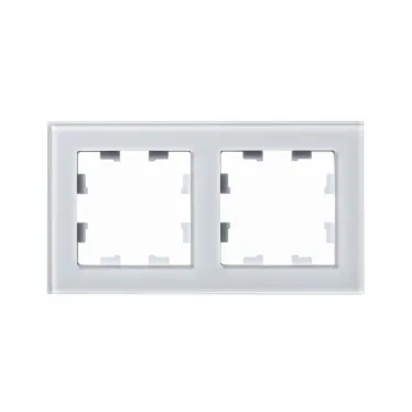 Рамка двухпостовая ATLASDESIGN NATURE, СТЕКЛО БЕЛЫЙ