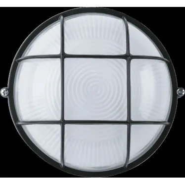 Светильник НПП-60w термостойкий круглый с решеткой IP54 черный