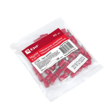 Наконечник штыревой плоский изолированный НШПИ 0.25-1.5 (уп.50шт) PROxima