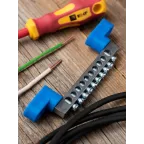 Шина 0 N (6x9мм) 10 отв. цинк 2 синих угловых изолятора