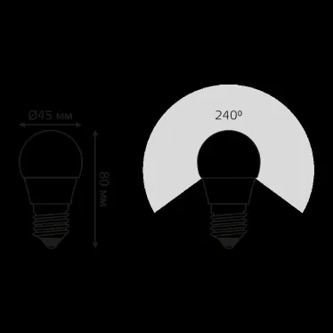 Лампа светодиодная LED 7 Вт 550 лм 4100К шар P45 нейтральный E27 AC 220В шаговое диммирование выключателем Black Gauss