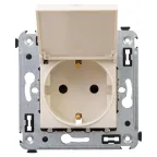 Avanti Розетка с крышкой в стену, 2P+E, ''Ванильная дымка''